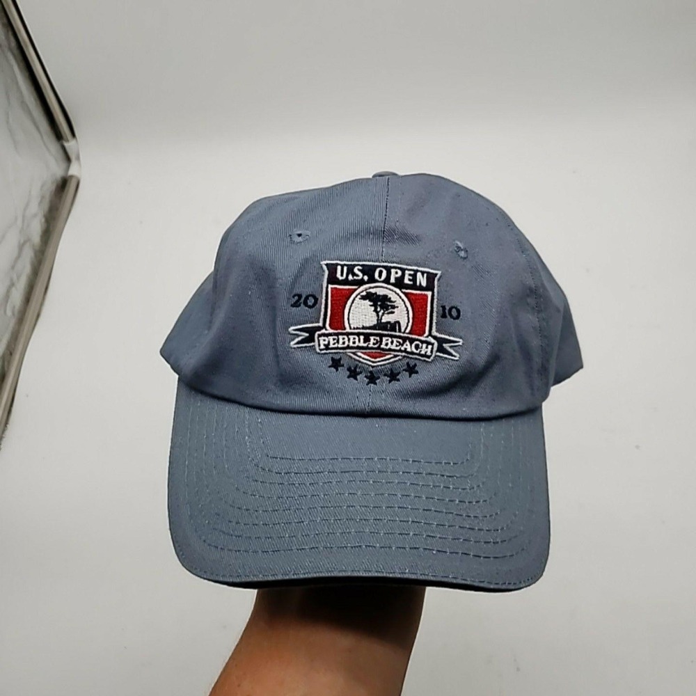 U.S. Open Pebble Beach Hat Cap Strap Back Blue USGA‎ Golf Mens One Size 2010